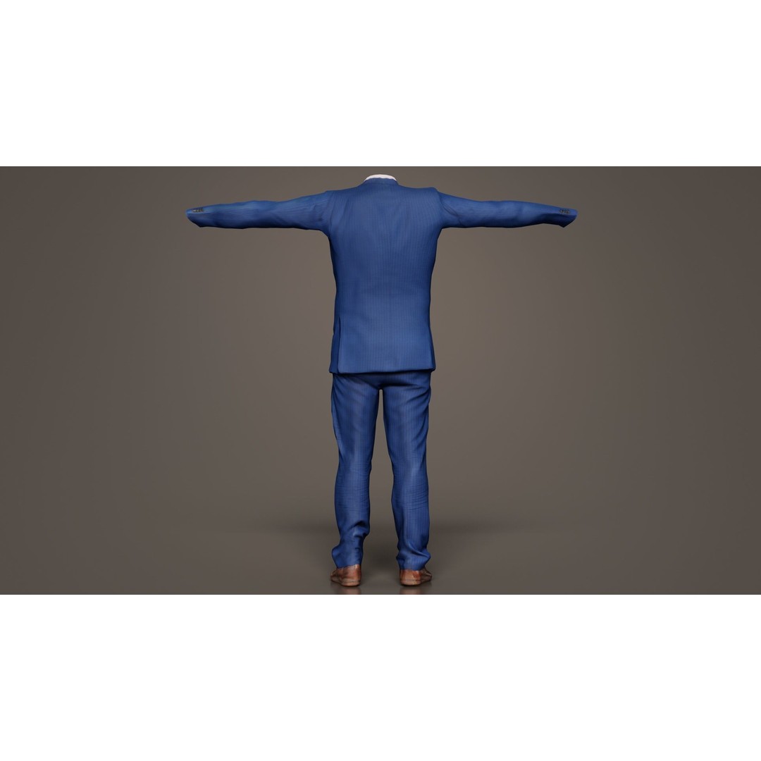 Business Costume 3D Model – Low Poly Character Asset, FBX - View 5