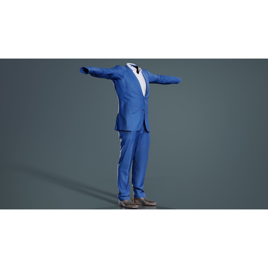 Business Costume 3D Model – Low Poly Character Asset, FBX - View 6