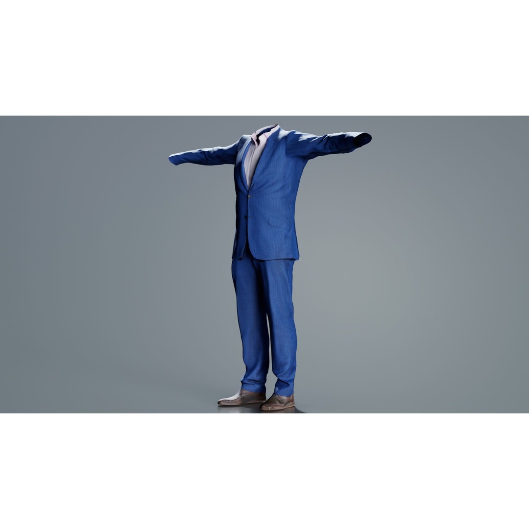 Business Costume 3D Model – Low Poly Character Asset, FBX - View 8