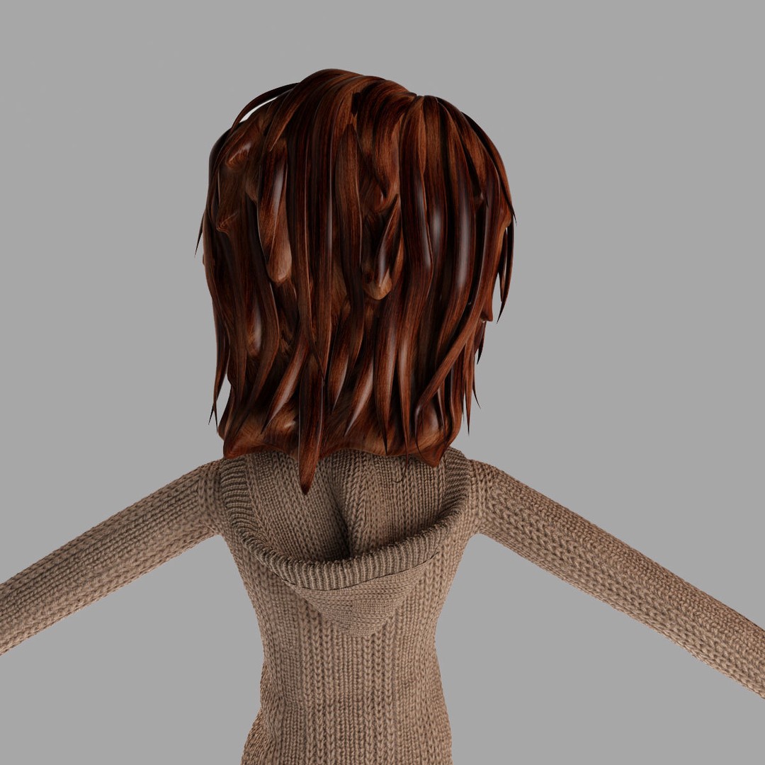 Cartoon Girl 3D Model – Rigged Low-Poly Character, FBX, OBJ - View 19