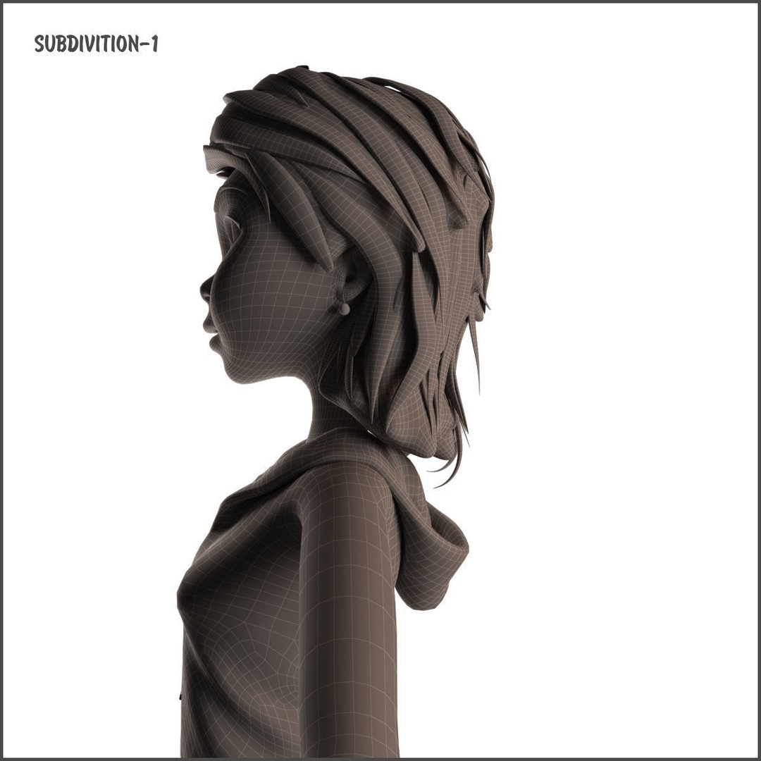 Cartoon Girl 3D Model – Rigged Low-Poly Character, FBX, OBJ - View 36