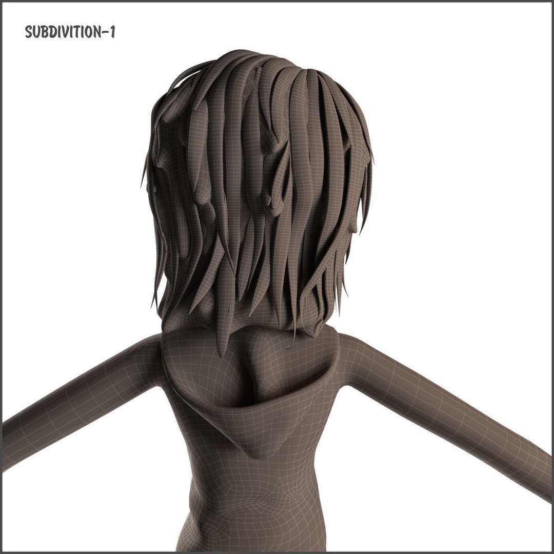 Cartoon Girl 3D Model – Rigged Low-Poly Character, FBX, OBJ - View 39