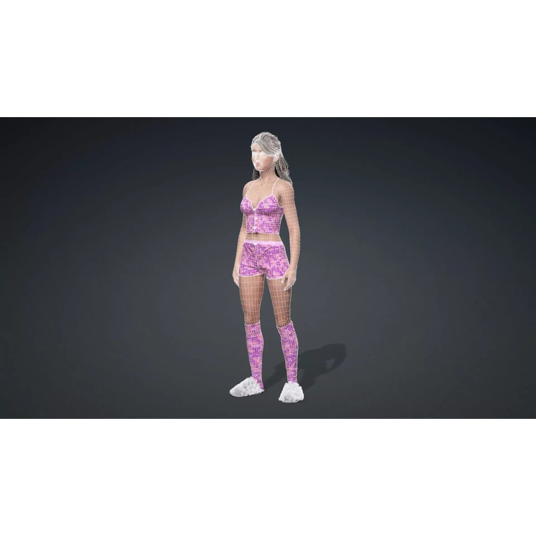 Attractive Woman Character 3D Model – Rigged, High Poly, FBX