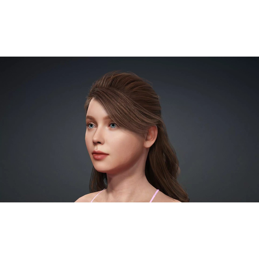 Attractive Woman Character 3D Model – Rigged, High Poly, FBX - View 10