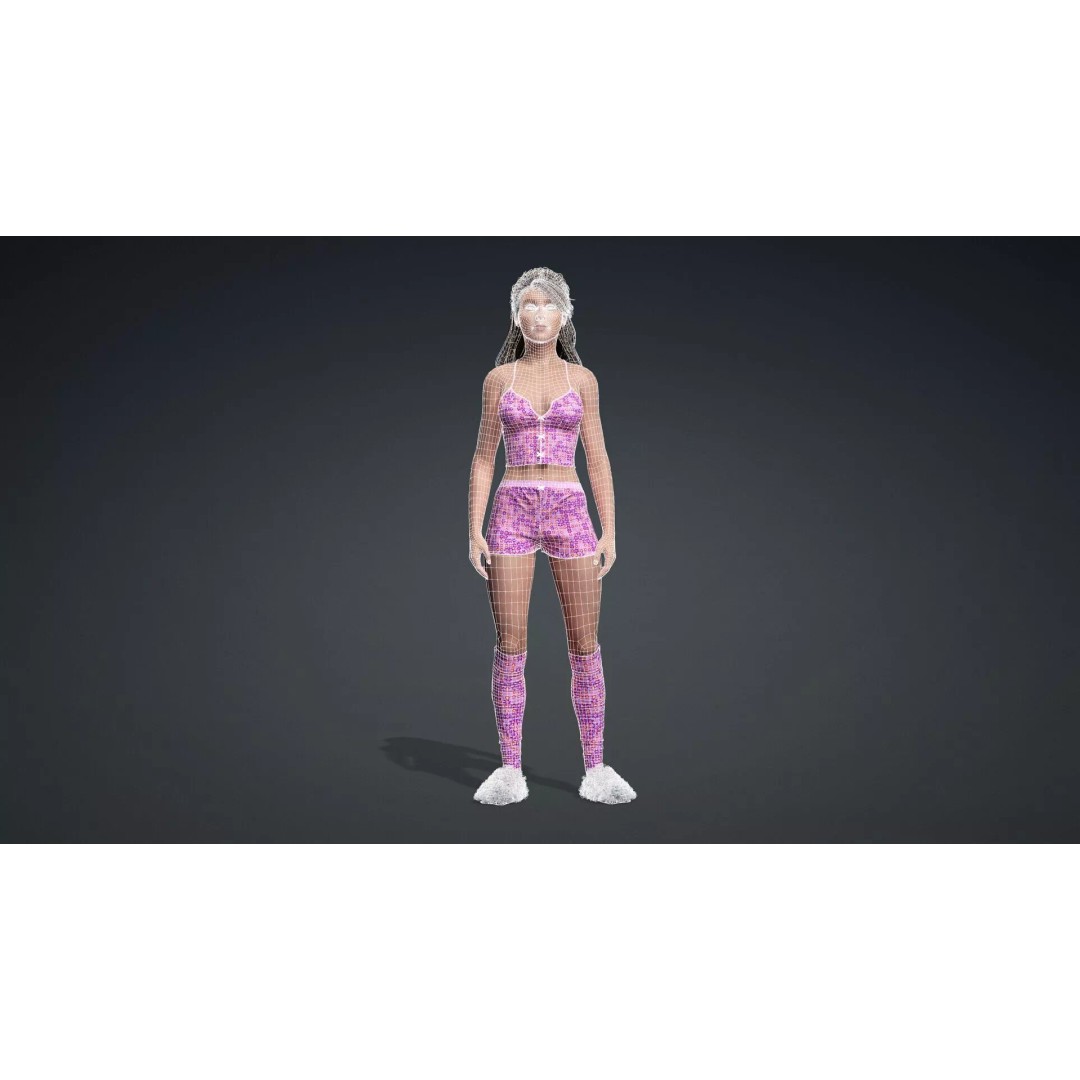 Attractive Woman Character 3D Model – Rigged, High Poly, FBX - View 13