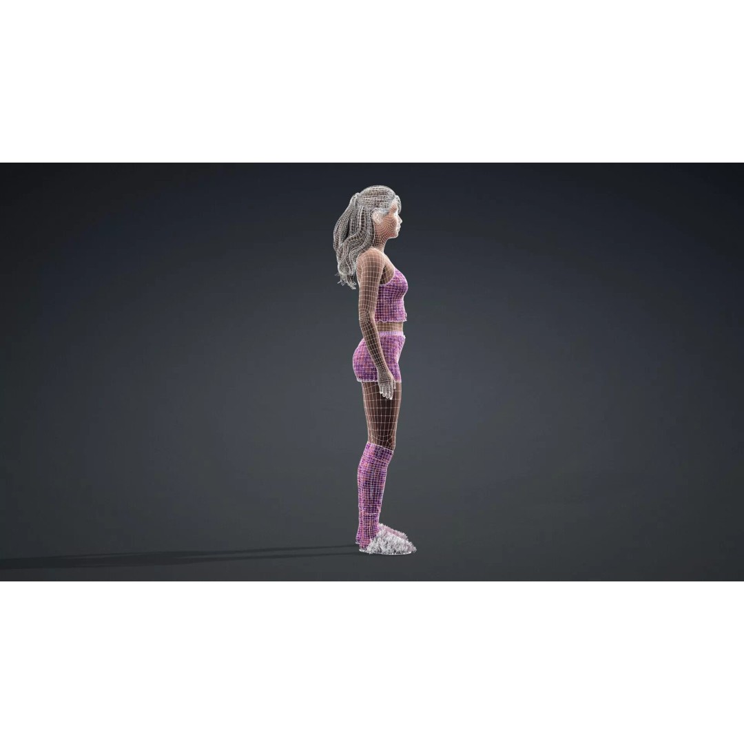 Attractive Woman Character 3D Model – Rigged, High Poly, FBX - View 14