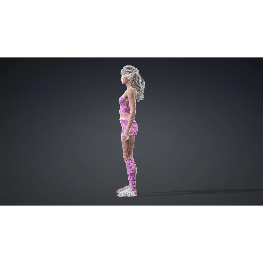 Attractive Woman Character 3D Model – Rigged, High Poly, FBX - View 15