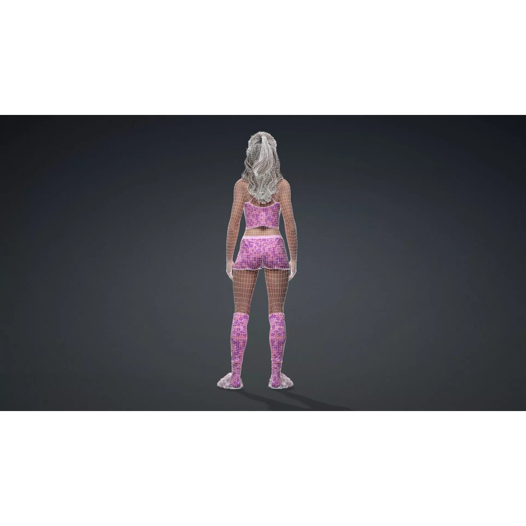 Attractive Woman Character 3D Model – Rigged, High Poly, FBX - View 16