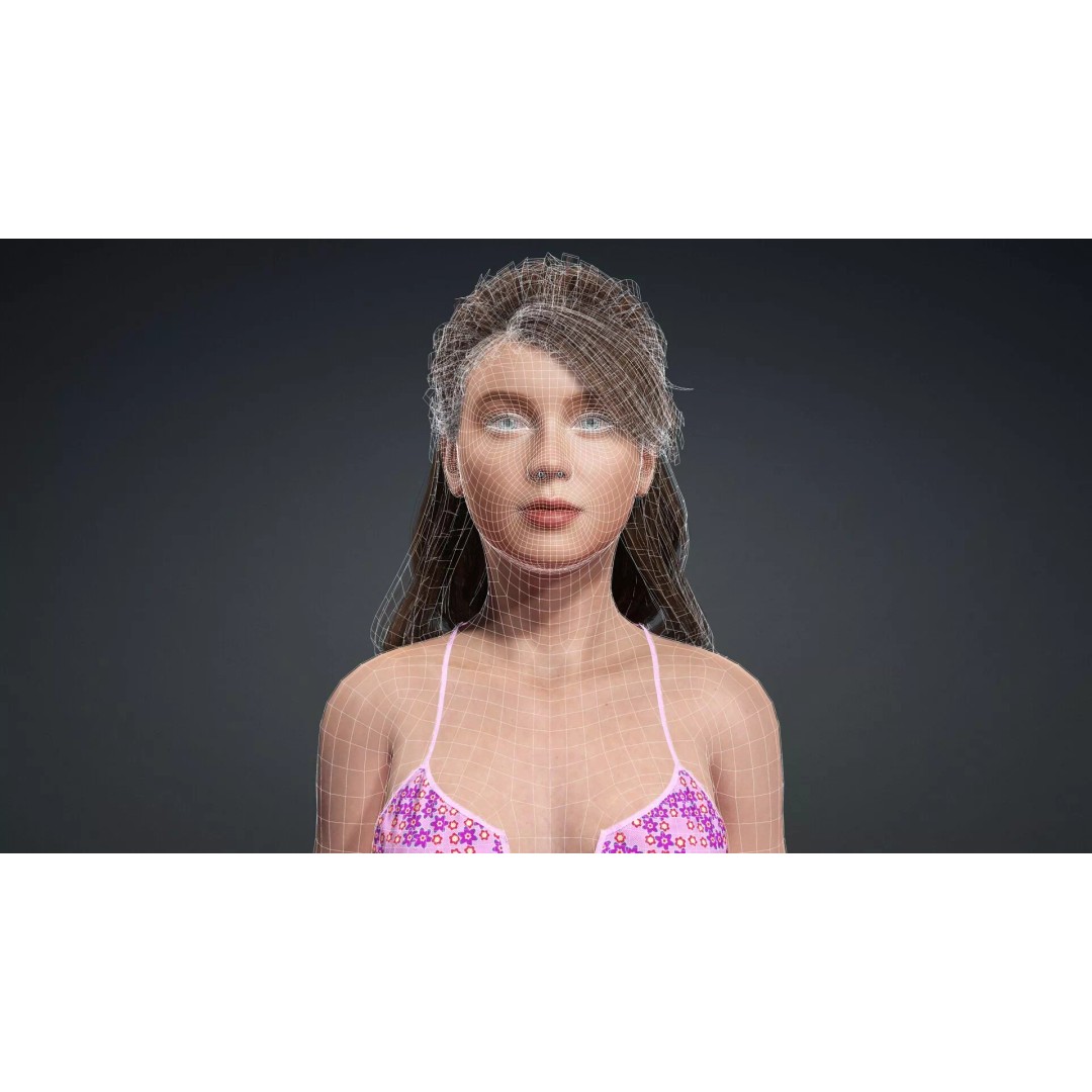 Attractive Woman Character 3D Model – Rigged, High Poly, FBX - View 18