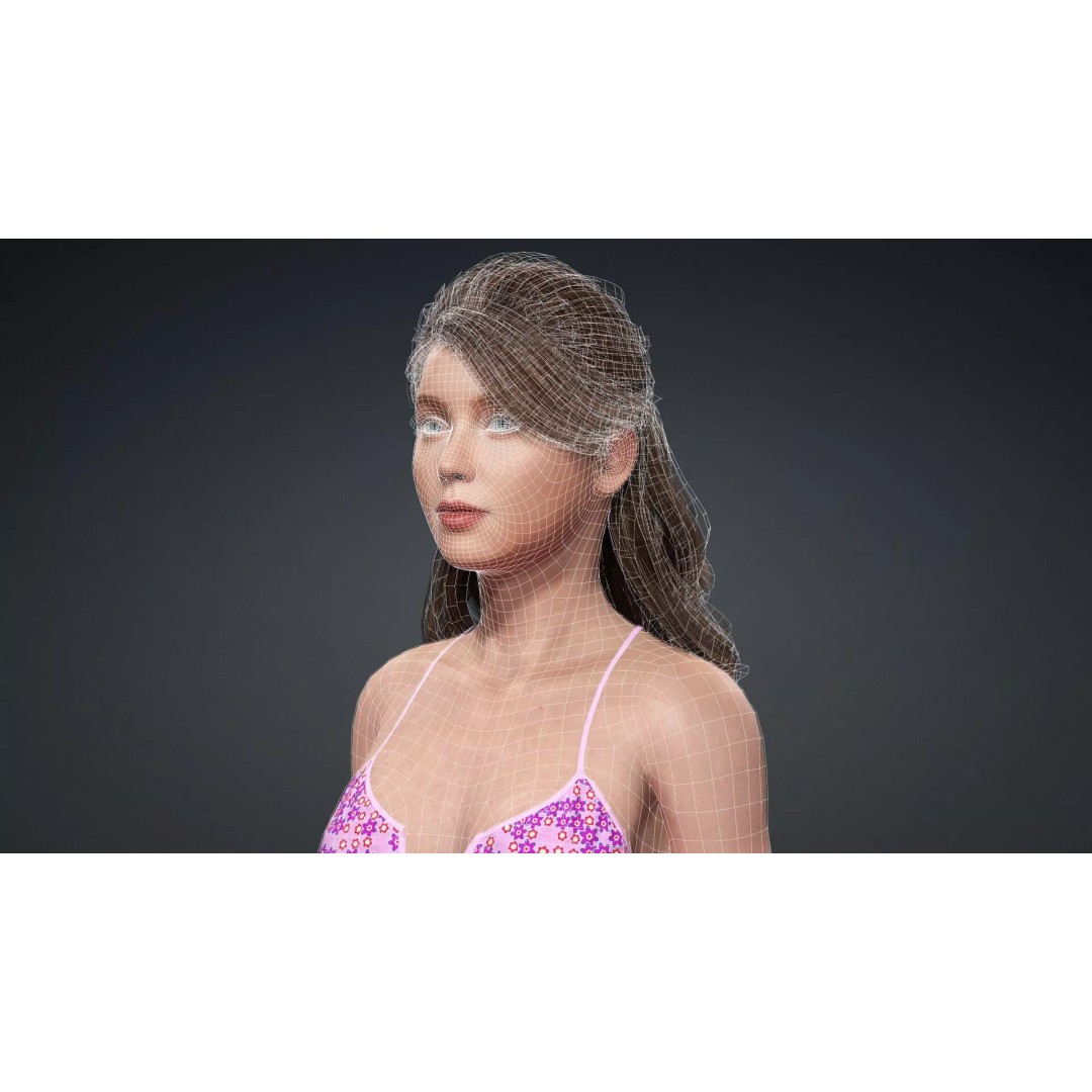 Attractive Woman Character 3D Model – Rigged, High Poly, FBX - View 20