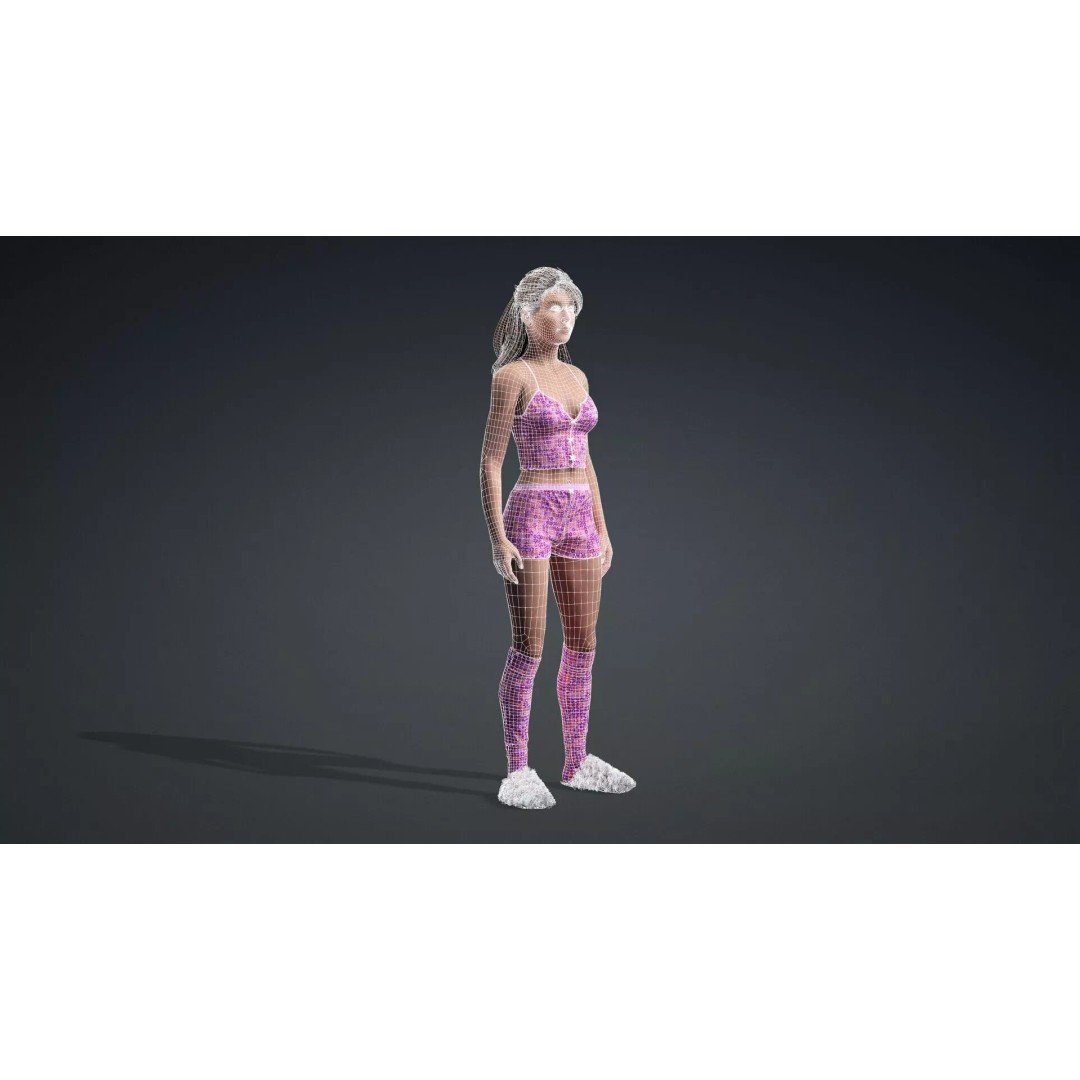 Attractive Woman Character 3D Model – Rigged, High Poly, FBX - View 21