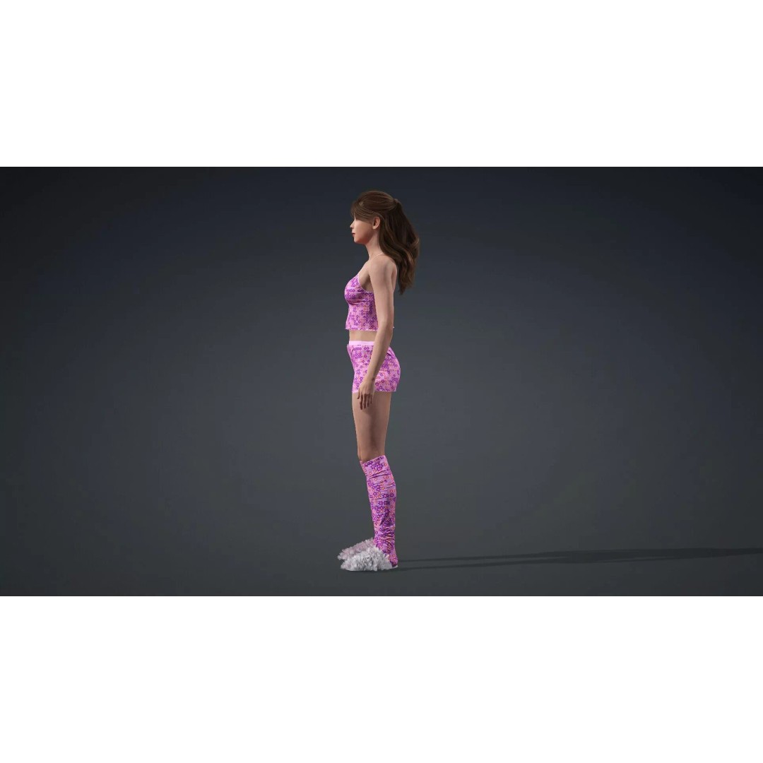 Attractive Woman Character 3D Model – Rigged, High Poly, FBX - View 5