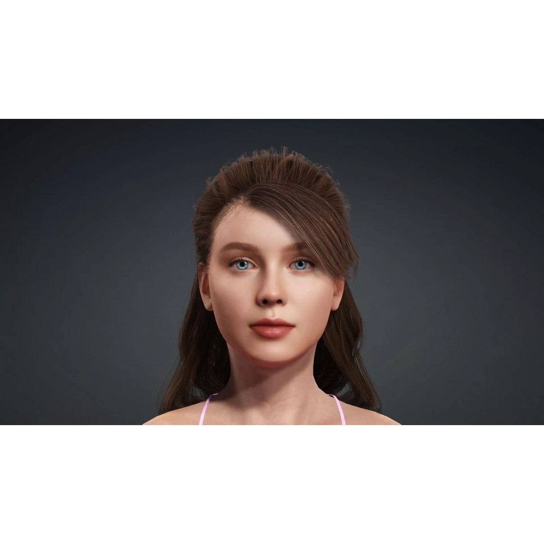 Attractive Woman Character 3D Model – Rigged, High Poly, FBX - View 8