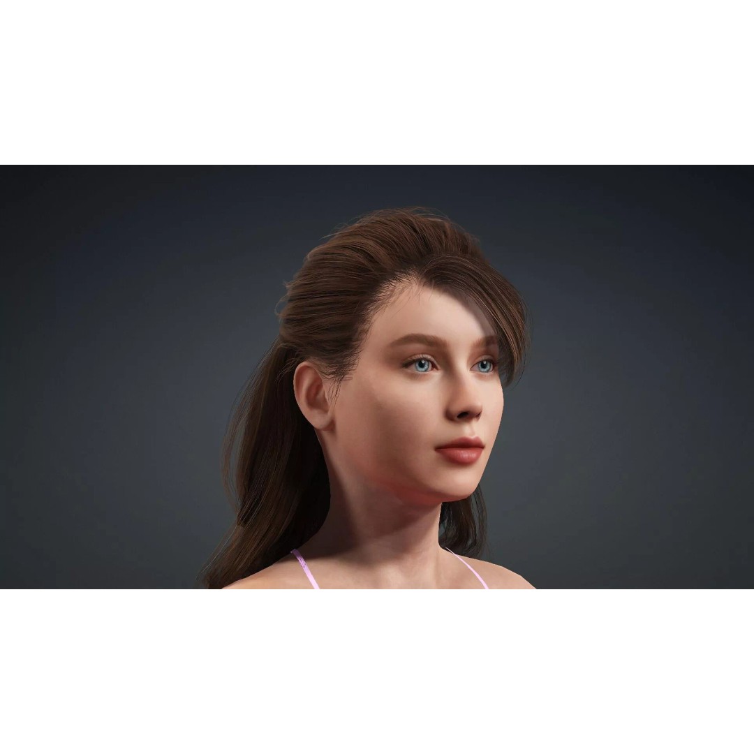 Attractive Woman Character 3D Model – Rigged, High Poly, FBX - View 9