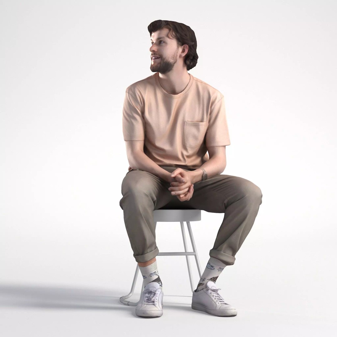 Lewis 3D Model – Low Poly Casual Outfit Character for Games - View 2
