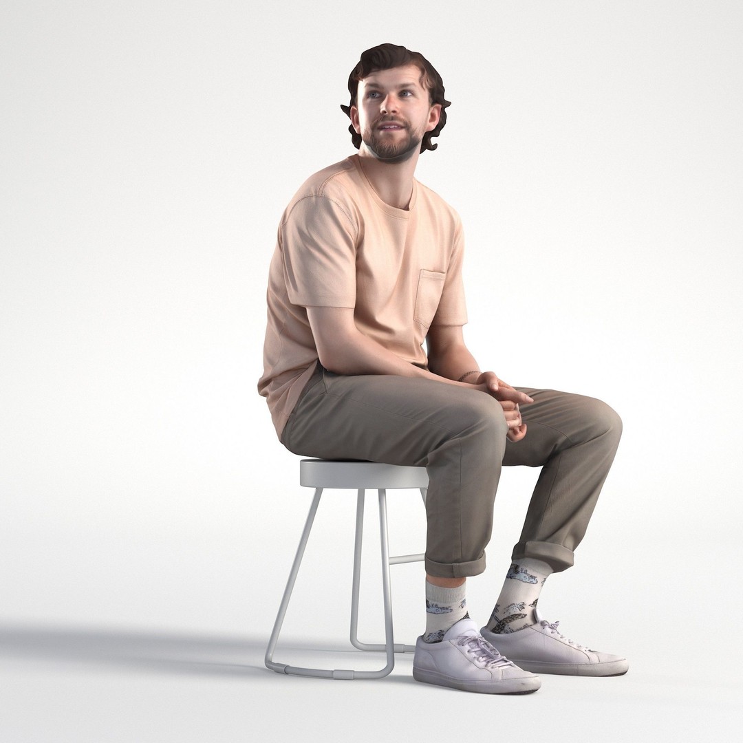 Lewis 3D Model – Low Poly Casual Outfit Character for Games - View 3