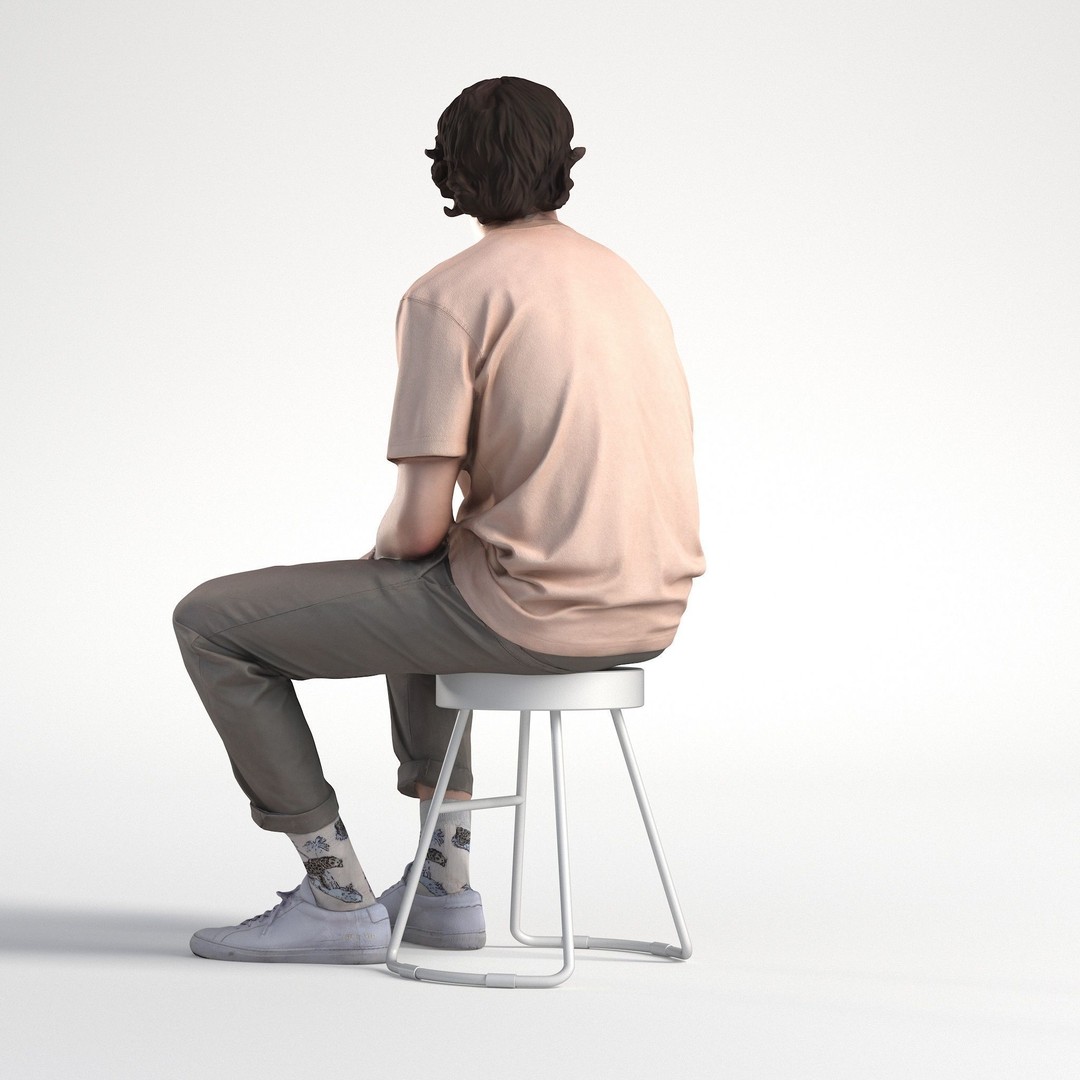 Lewis 3D Model – Low Poly Casual Outfit Character for Games - View 7
