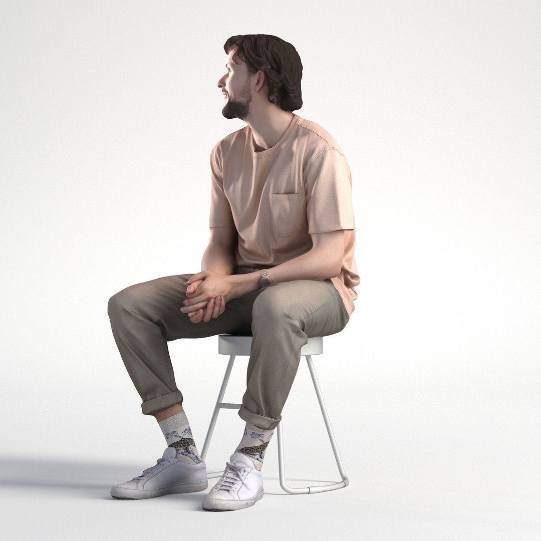 Lewis 3D Model – Low Poly Casual Outfit Character for Games - View 9