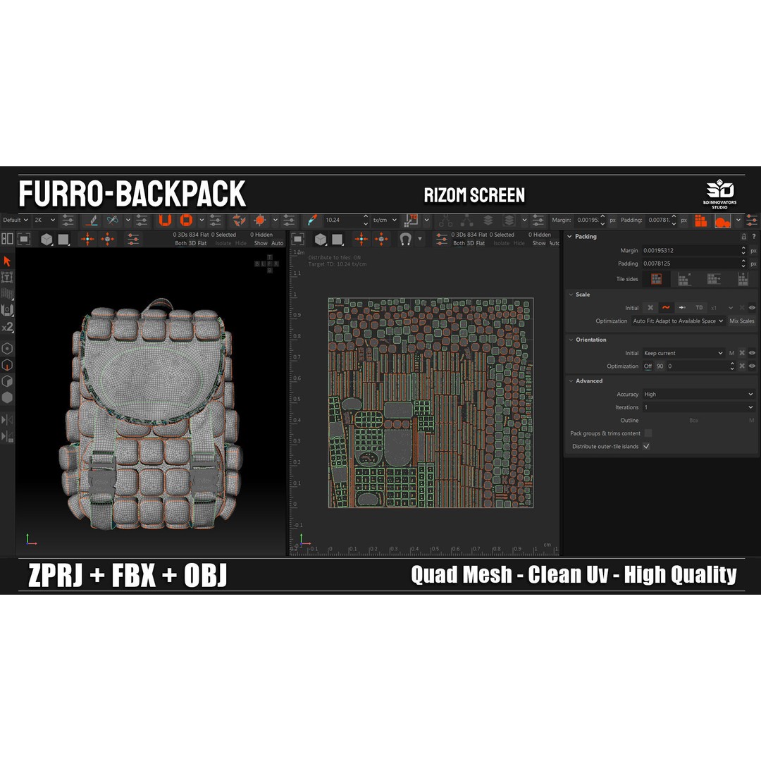 Furro-Backpack 3D Model – Stylized High Quality Game Asset, FBX/OBJ