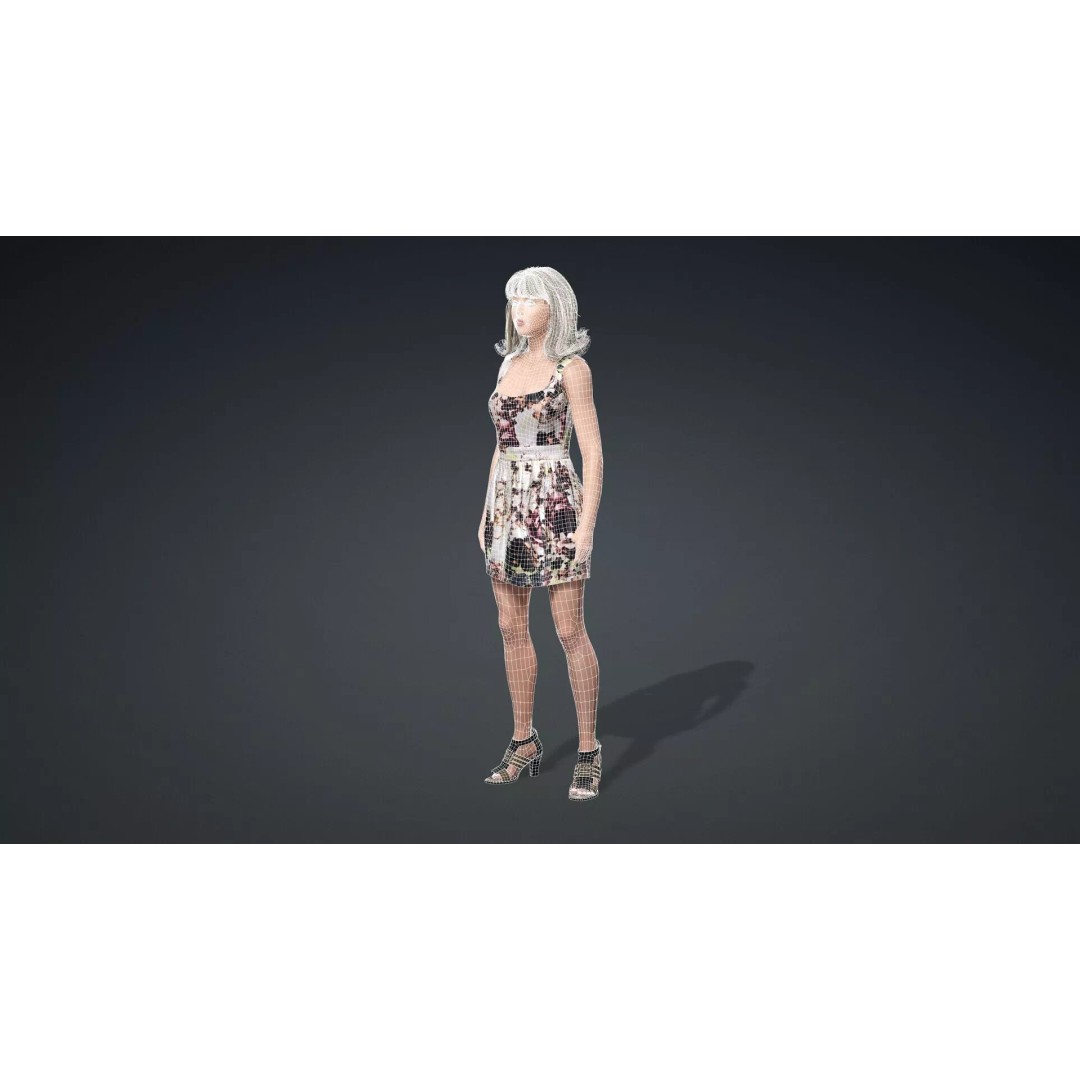 Beautiful Woman 3D Model – Rigged Character for Animation, FBX