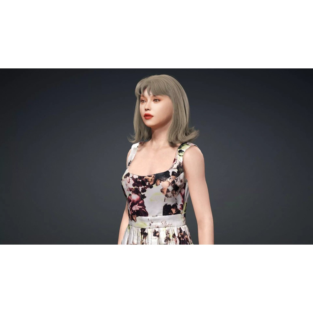 Beautiful Woman 3D Model – Rigged Character for Animation, FBX - View 10