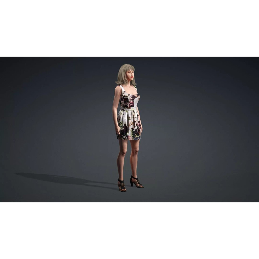 Beautiful Woman 3D Model – Rigged Character for Animation, FBX - View 11
