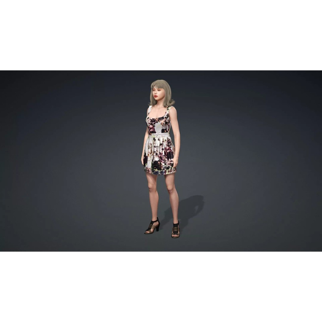 Beautiful Woman 3D Model – Rigged Character for Animation, FBX - View 12