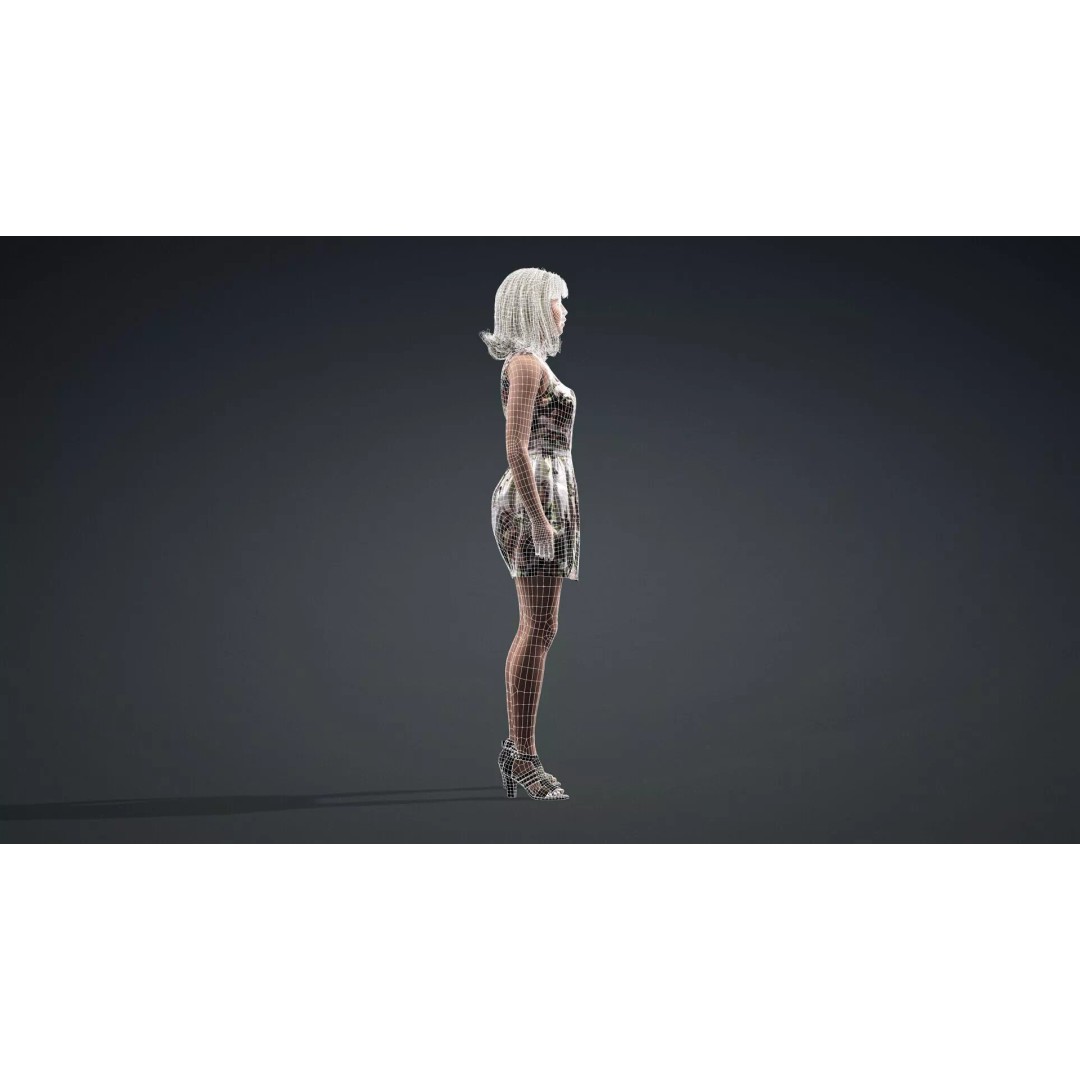 Beautiful Woman 3D Model – Rigged Character for Animation, FBX - View 14