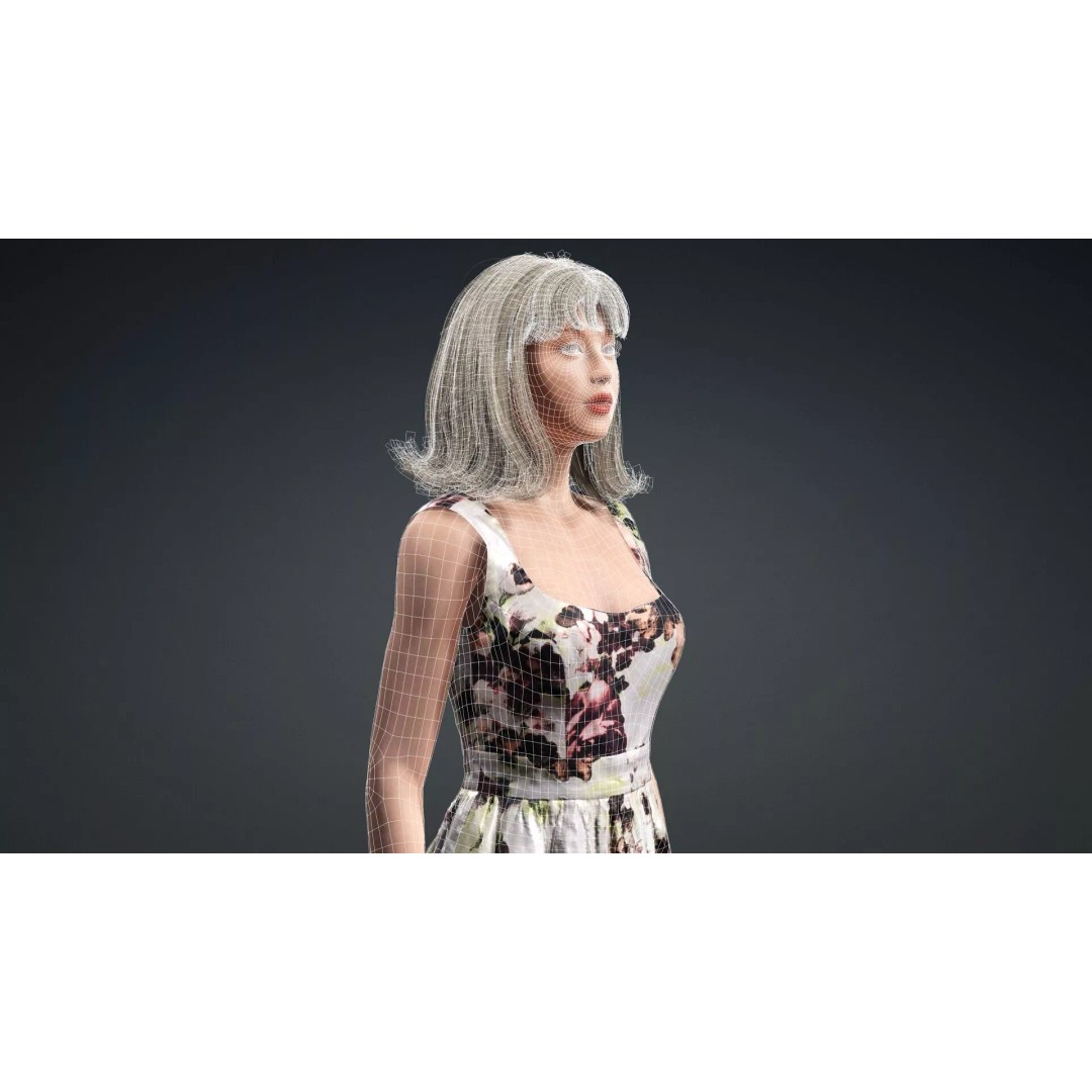 Beautiful Woman 3D Model – Rigged Character for Animation, FBX - View 19
