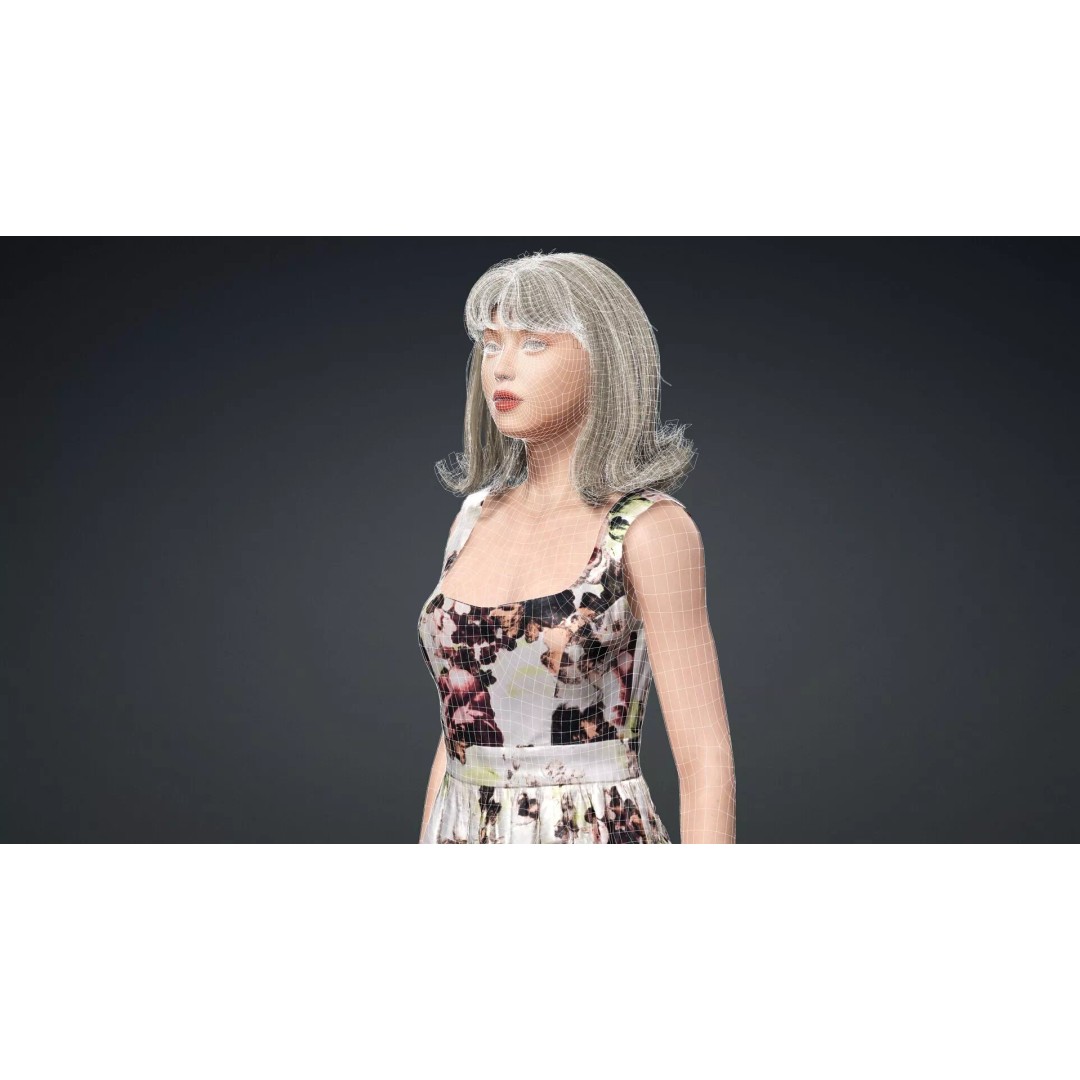 Beautiful Woman 3D Model – Rigged Character for Animation, FBX - View 20