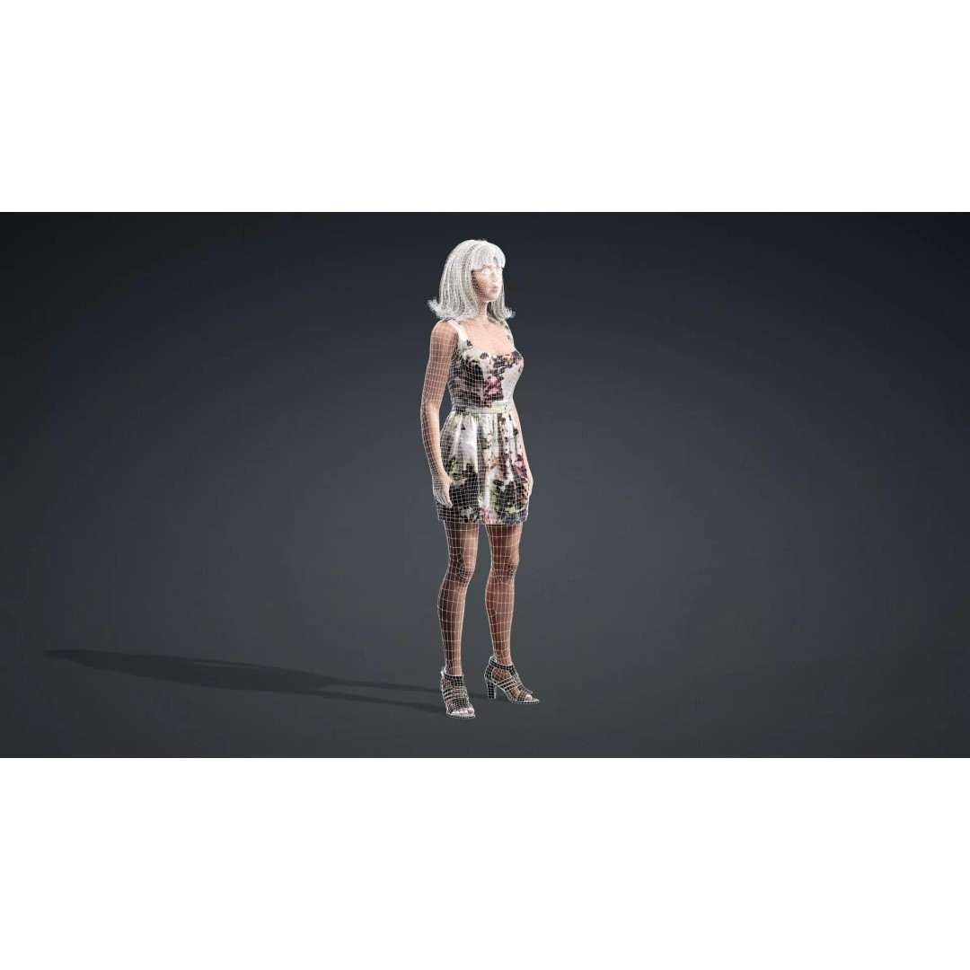 Beautiful Woman 3D Model – Rigged Character for Animation, FBX - View 21