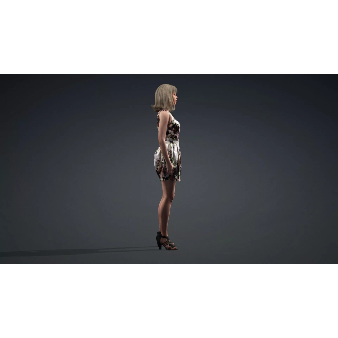 Beautiful Woman 3D Model – Rigged Character for Animation, FBX - View 4