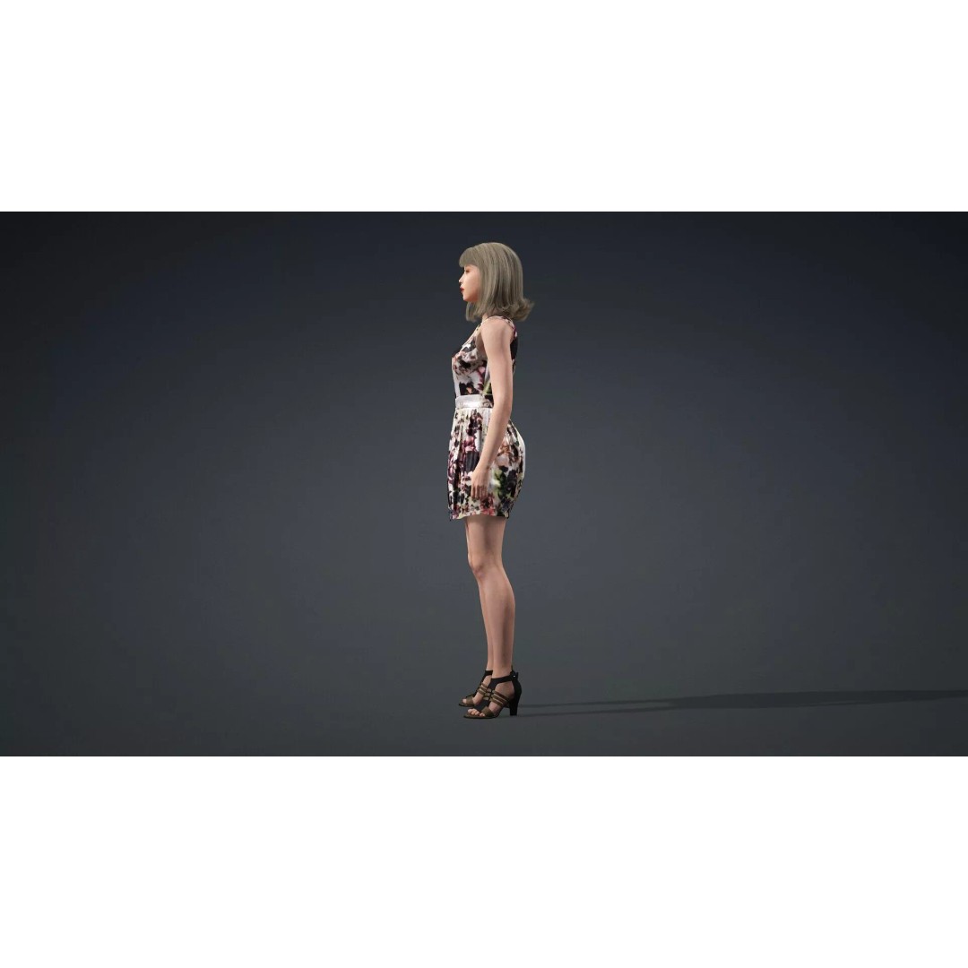 Beautiful Woman 3D Model – Rigged Character for Animation, FBX - View 5