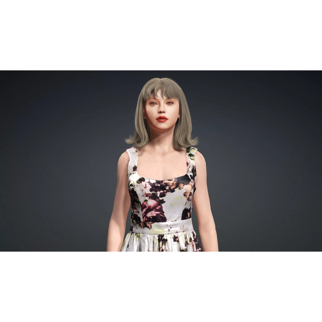 Beautiful Woman 3D Model – Rigged Character for Animation, FBX - View 8