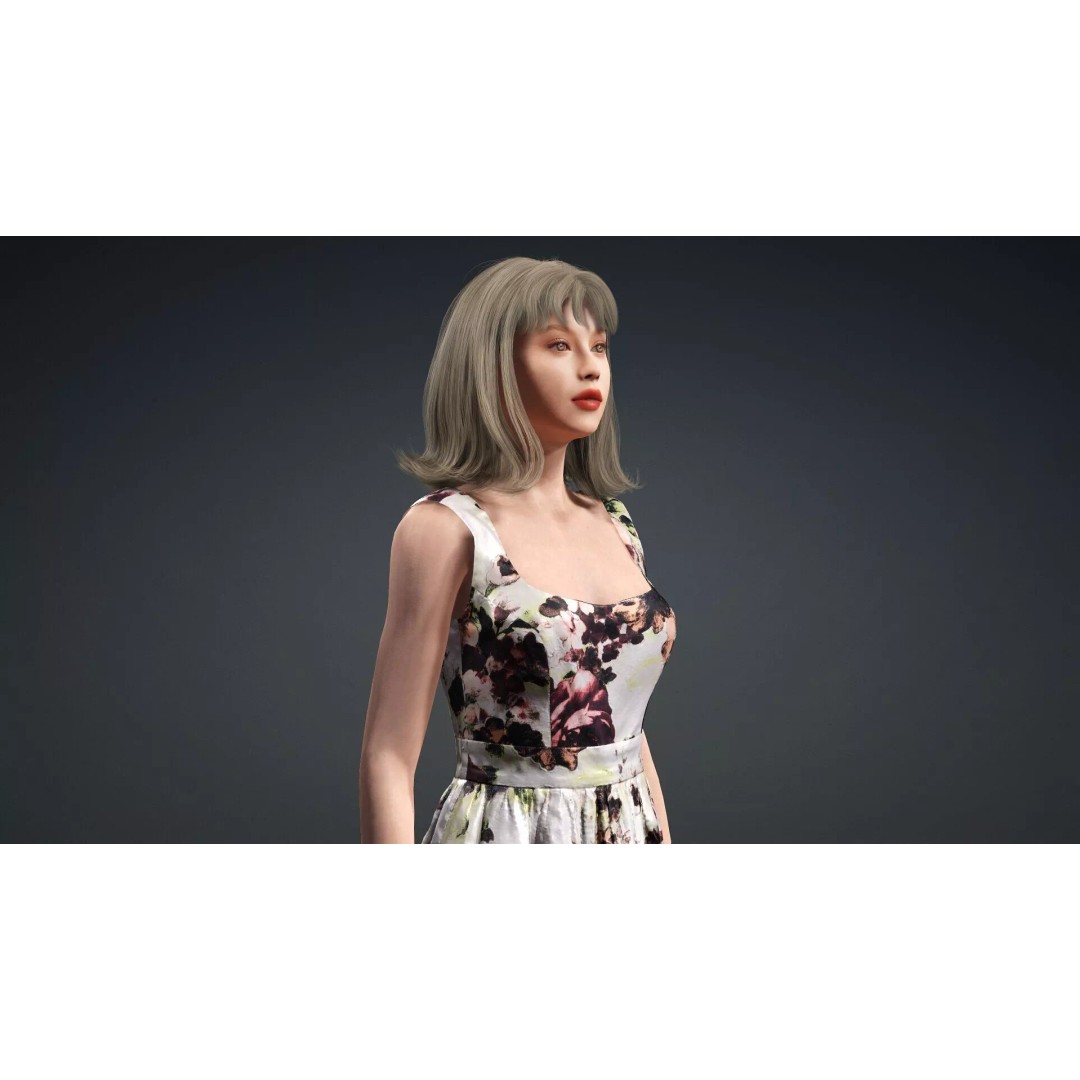 Beautiful Woman 3D Model – Rigged Character for Animation, FBX - View 9