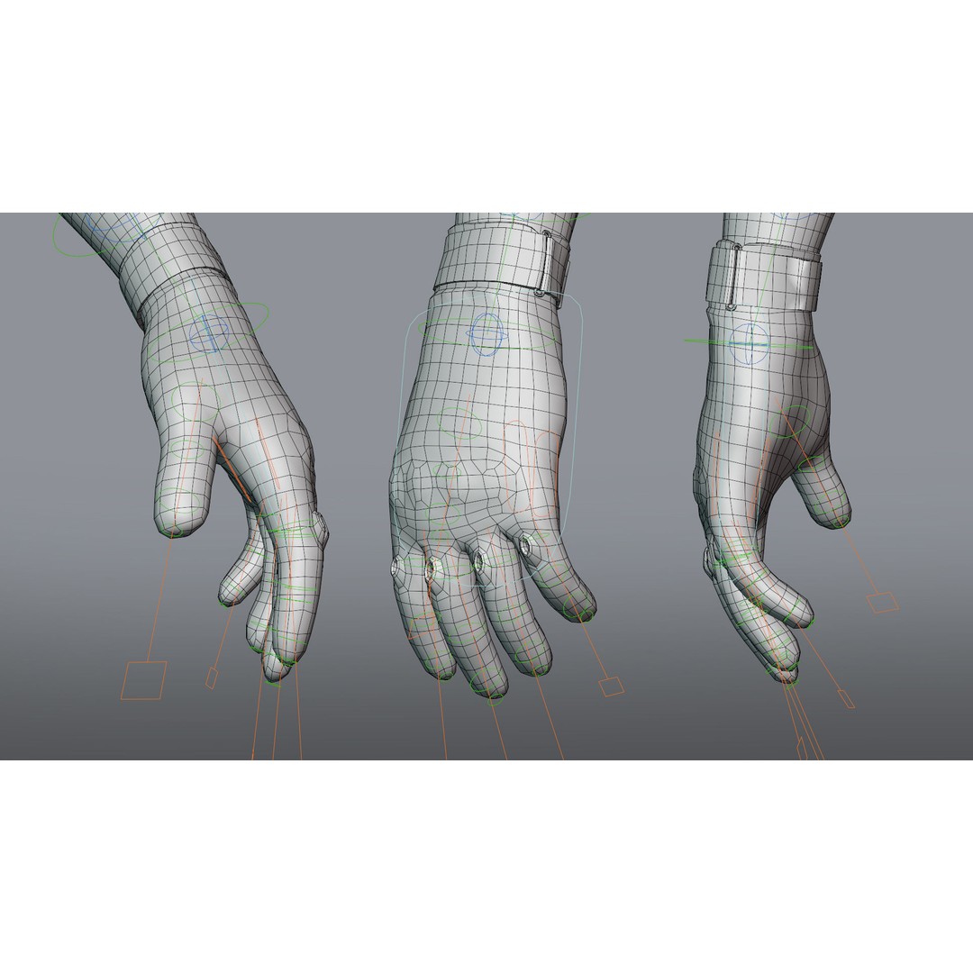 Tactical Glove 3D Model – Low Poly Rigged Asset, FBX & Blender - View 9