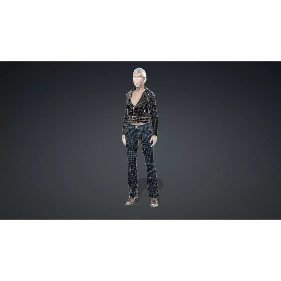 Elegant Woman 3D Model – High Poly Rigged Character for Animation