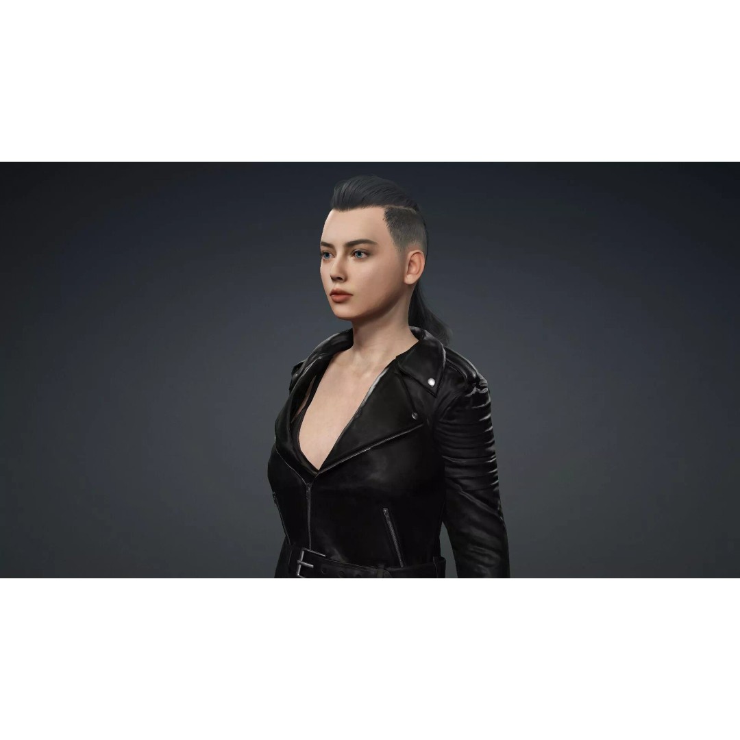 Elegant Woman 3D Model – High Poly Rigged Character for Animation - View 10