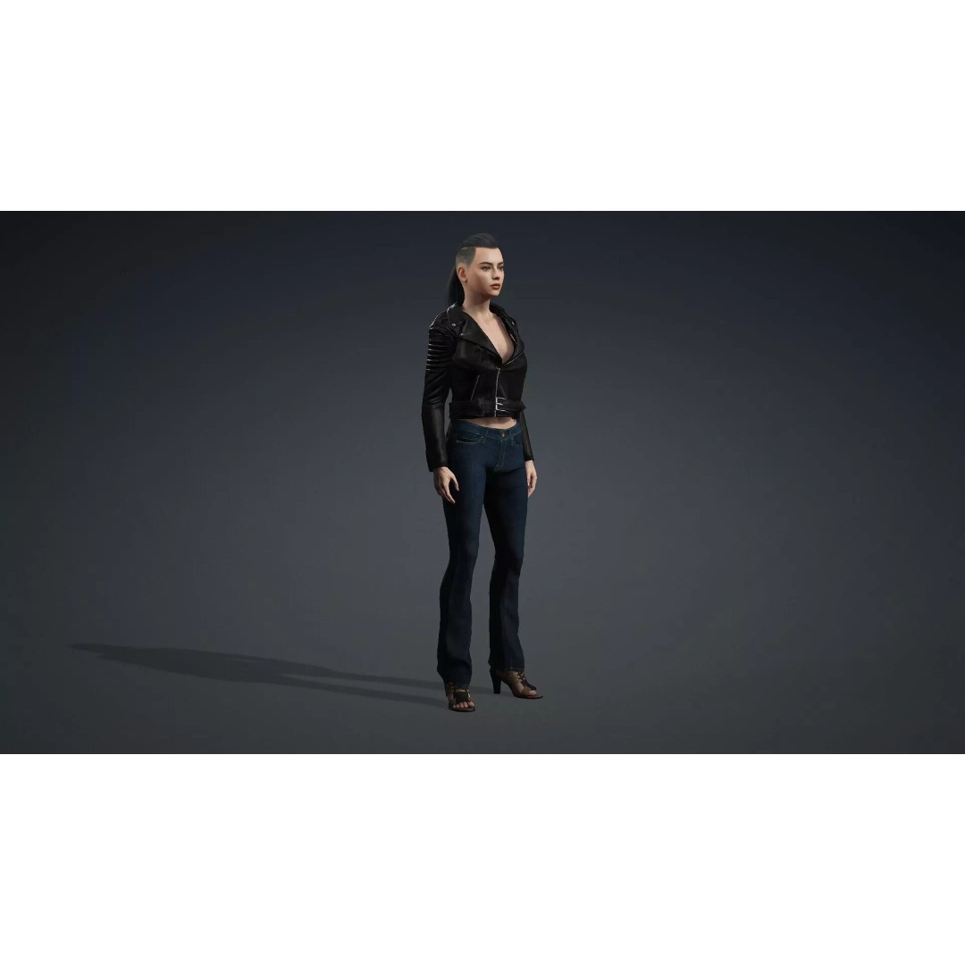 Elegant Woman 3D Model – High Poly Rigged Character for Animation - View 11