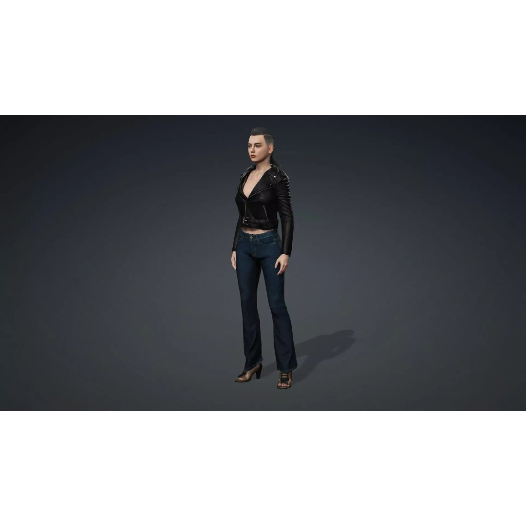 Elegant Woman 3D Model – High Poly Rigged Character for Animation - View 12