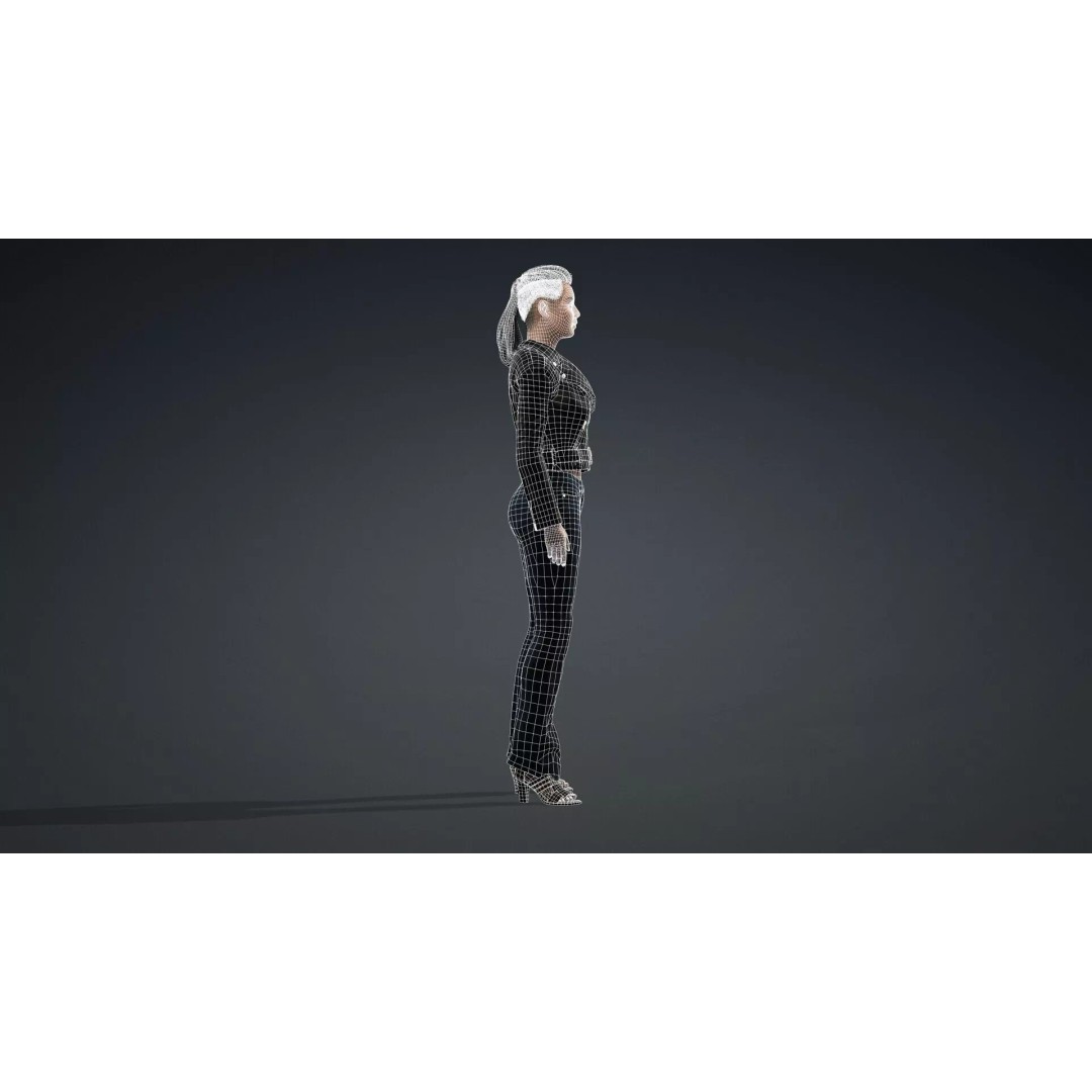 Elegant Woman 3D Model – High Poly Rigged Character for Animation - View 14