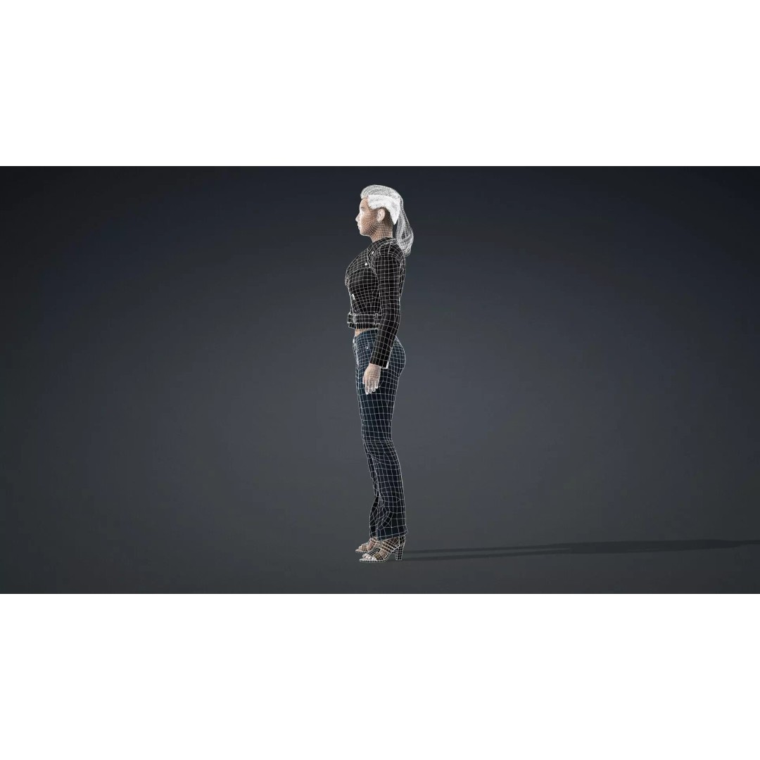 Elegant Woman 3D Model – High Poly Rigged Character for Animation - View 15