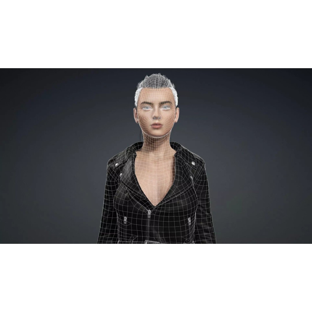 Elegant Woman 3D Model – High Poly Rigged Character for Animation - View 18