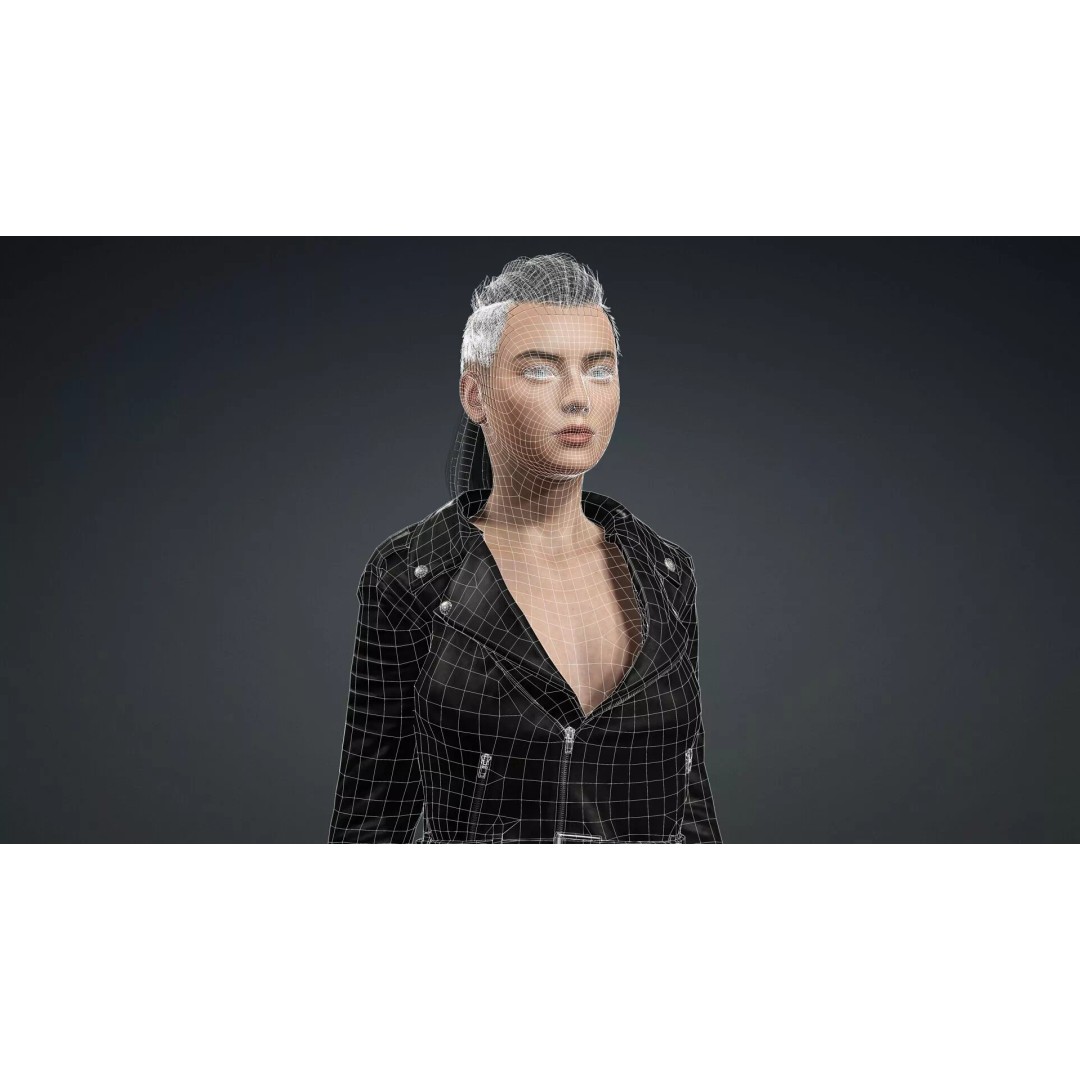 Elegant Woman 3D Model – High Poly Rigged Character for Animation - View 19
