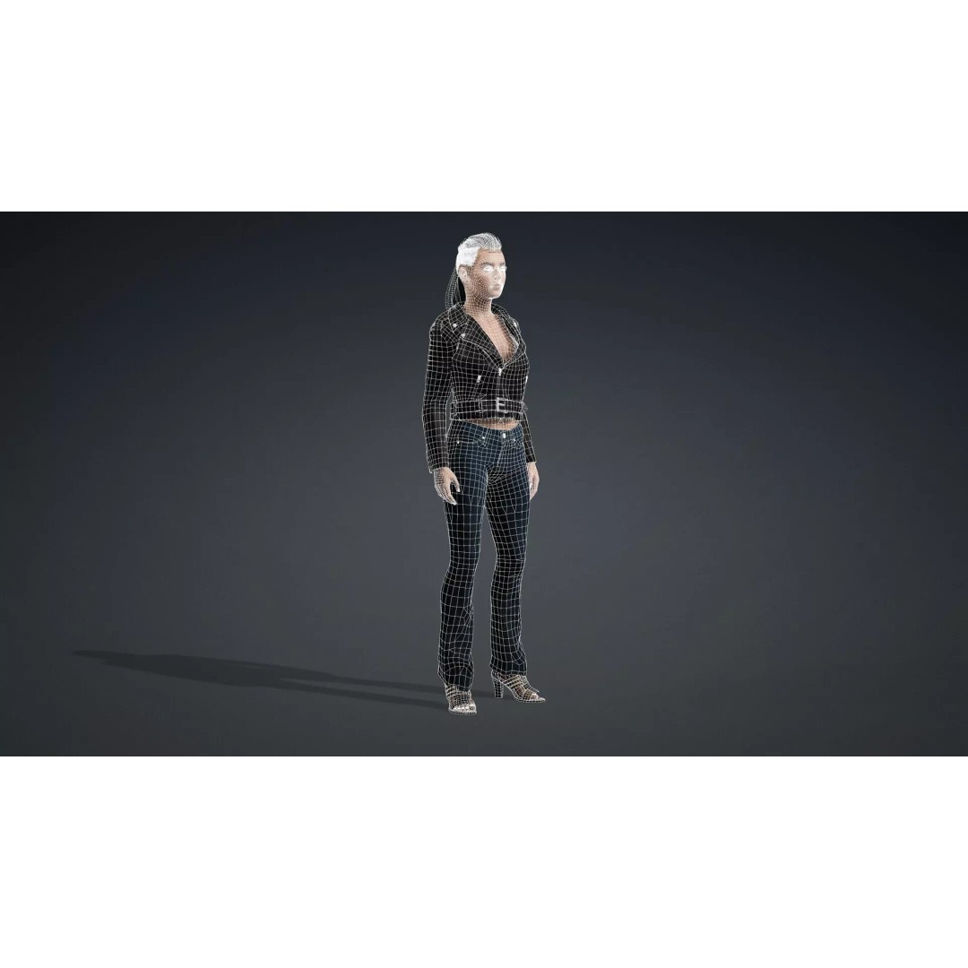 Elegant Woman 3D Model – High Poly Rigged Character for Animation - View 21