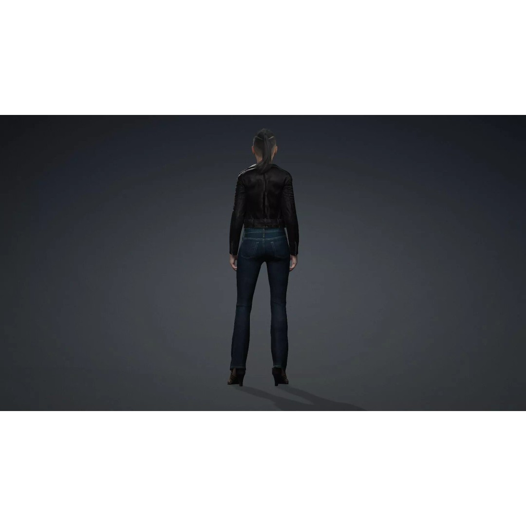 Elegant Woman 3D Model – High Poly Rigged Character for Animation - View 6