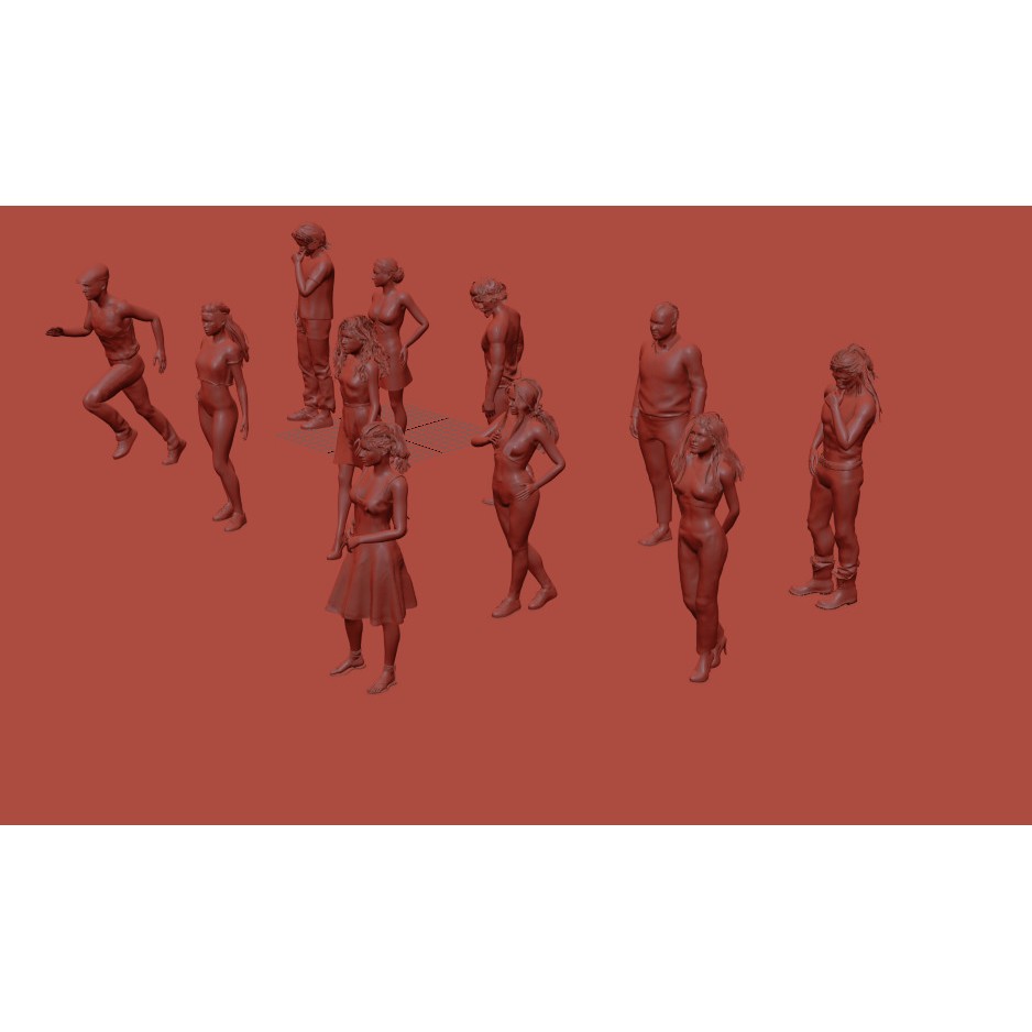 Realistic 3D People Poses Vol. 1 3D Model – Diverse Characters, FBX, MAX