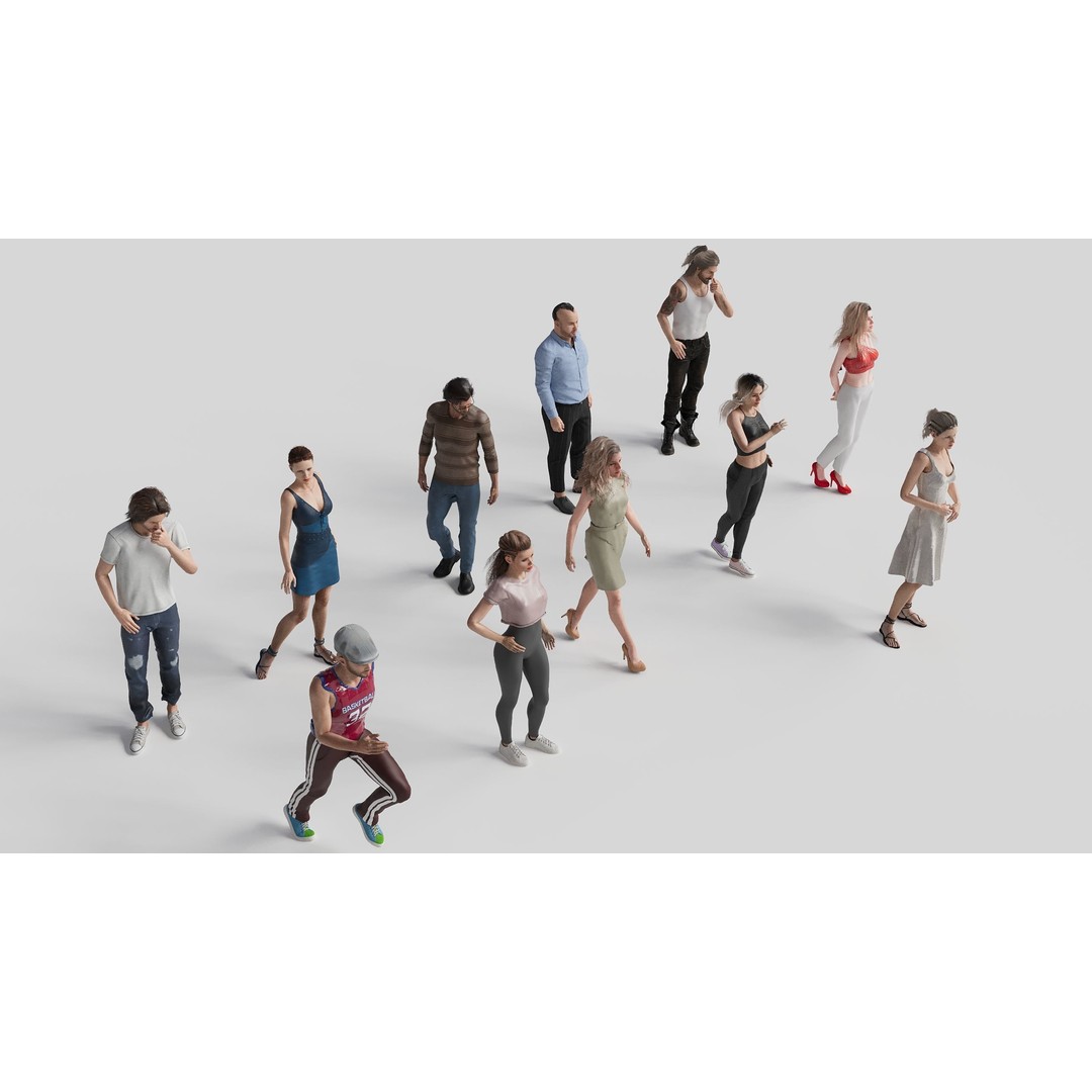 Realistic 3D People Poses Vol. 1 3D Model – Diverse Characters, FBX, MAX - View 3