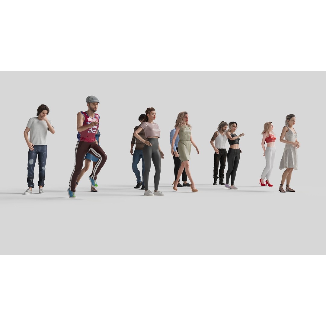 Realistic 3D People Poses Vol. 1 3D Model – Diverse Characters, FBX, MAX - View 4