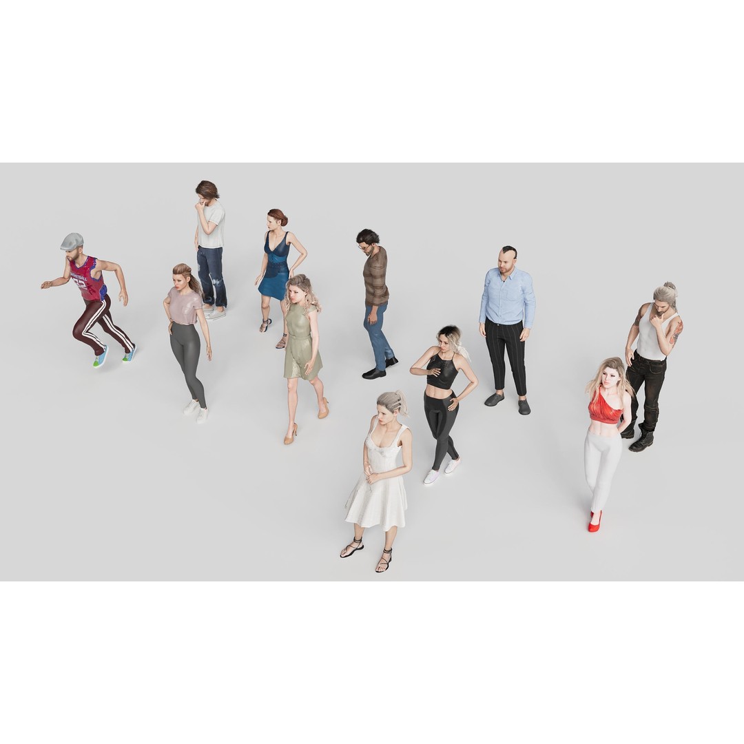 Realistic 3D People Poses Vol. 1 3D Model – Diverse Characters, FBX, MAX - View 6